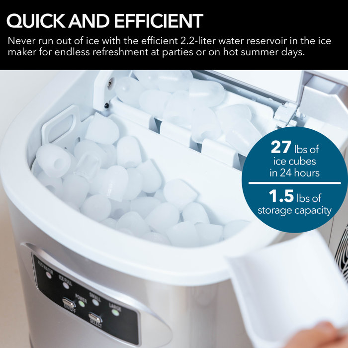 Whynter Compact Portable Ice Maker 27 lb Capacity Silver & Reviews